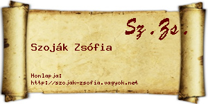 Szoják Zsófia névjegykártya