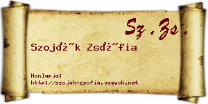 Szoják Zsófia névjegykártya