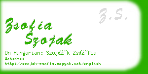 zsofia szojak business card